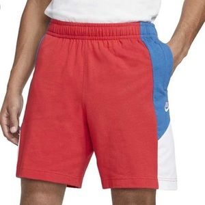 NIKE Color Block Athletic Shorts Poly-Cotton CJ4517-657 Large NEW NWT